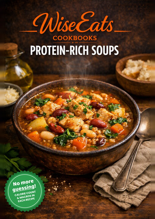 WiseEats Protein-Rich Soups Collection cookbook cover